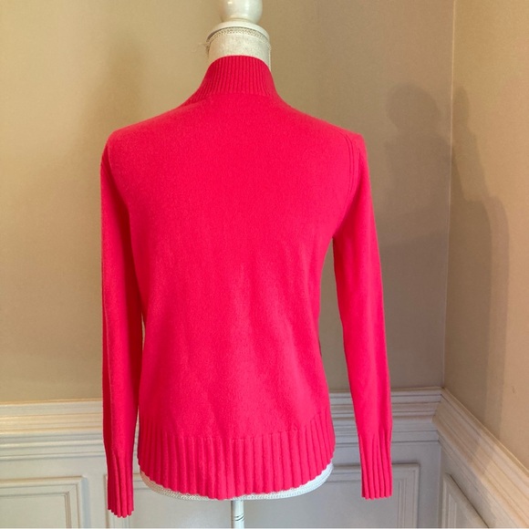JCREW Cashmere Hot Bright Pink Mock Turtleneck Sweater - Picture 3 of 7